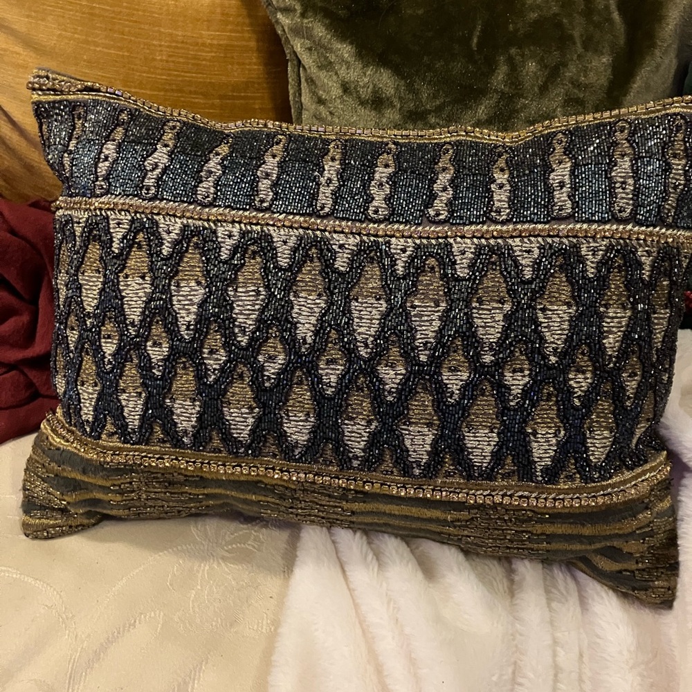 Beautifully beaded pillow